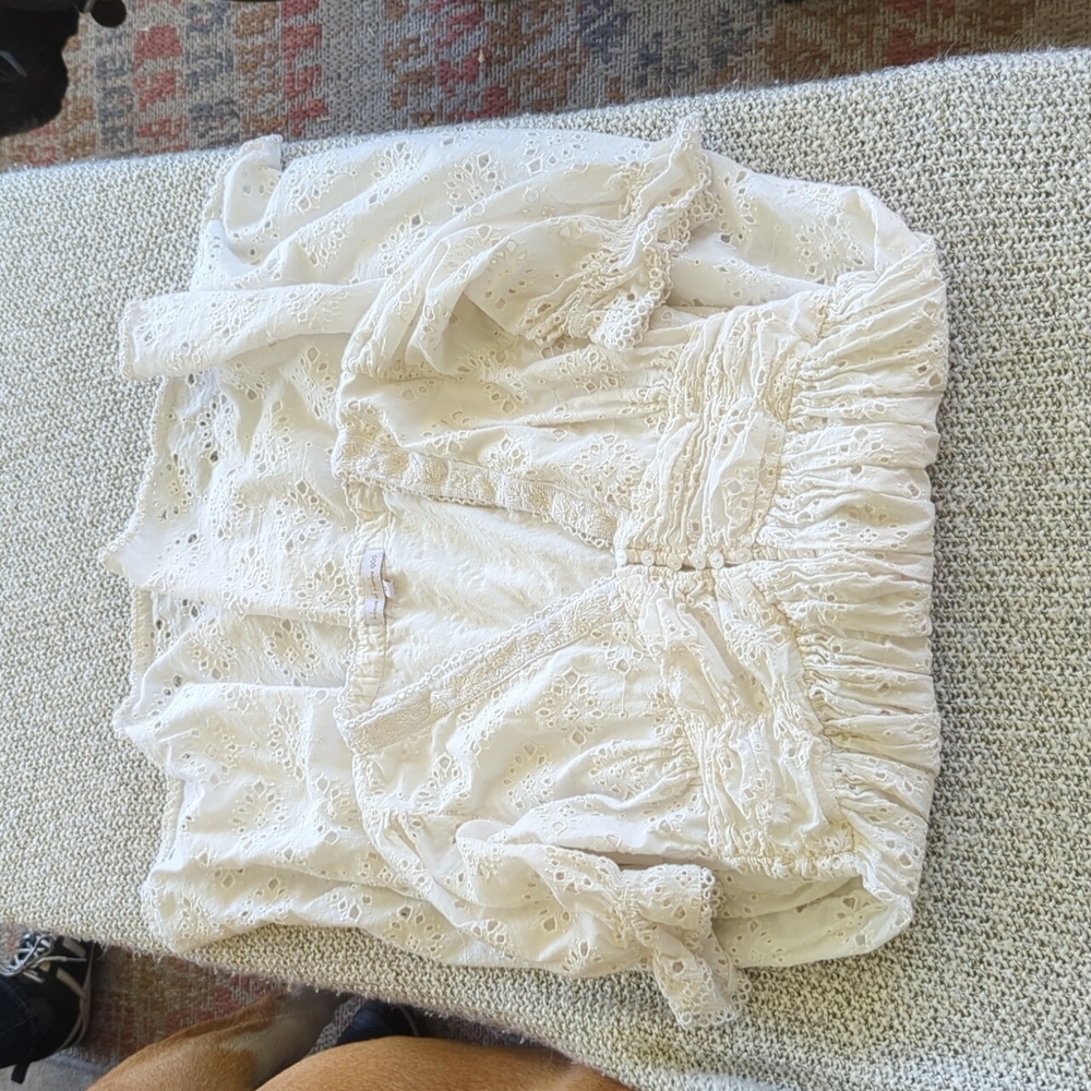 Used House of Harlow 1960 White Eyelet Dress, size M
